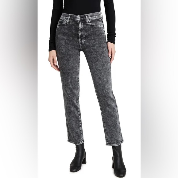 7 For All Mankind Women's High Waist Cropped Straight Jeans - Picture 2 of 9